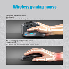 Load image into Gallery viewer, F-26C Wireless Gaming Mouse Ergonomic 3200DPI Desktop Upright Mouse 8 Buttons 2.4G Rechargeable for PC Laptop for Office Home