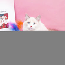 Load image into Gallery viewer, Colorful Yarn Ball with Feather Cat Funny Teaser Toys Pet Interactive Toys Cat Scratcher Toys Woll Ball Toys for Kitten