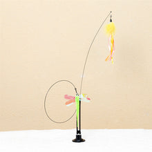 Load image into Gallery viewer, Cat Dual Head Feather Teaser Stick with Suction Plate Set Interactive Toys Funny Cat Teaser Wand with Bell Toy for Kitten Playing Cat Supplies