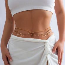 Load image into Gallery viewer, Bikini Rhinestone Chain Waist Decoration Multi Layered Body Chain Butterfly Metal Tassel Waist Chain Female Jewelry Accessory
