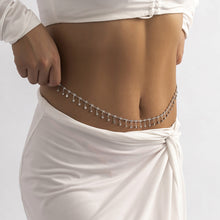 Load image into Gallery viewer, Sexy Geometric Beach Bikini Body Chain Minimalist Rhinestone Tassel Single Layer Waist Chain for Women Female Jewelry Accessory
