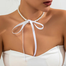 Load image into Gallery viewer, Vintage French Palace Pearl Necklace DIY Elegant Ribbon Bow Necklace Women Female Jewelry Accessory
