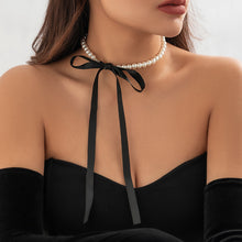 Load image into Gallery viewer, Vintage French Palace Pearl Necklace DIY Elegant Ribbon Bow Necklace Women Female Jewelry Accessory