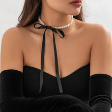 Load image into Gallery viewer, Vintage French Palace Pearl Necklace DIY Elegant Ribbon Bow Necklace Women Female Jewelry Accessory