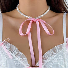 Load image into Gallery viewer, Vintage French Palace Pearl Necklace DIY Elegant Ribbon Bow Necklace Women Female Jewelry Accessory