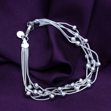 Load image into Gallery viewer, Creative Five Thread Beaded Light Bead Bracelet Silver Women's Bracelet Multiple Chain with Ball Bracelet Jewelry Accessory