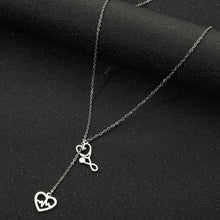 Load image into Gallery viewer, Women's Stainless Steel Double Pendant Stethoscope Heart Palpitating Necklace Fashionable Matching Women Jewelry Accessory