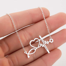 Load image into Gallery viewer, Personalized Electrocardiogram Love Collarbone Chain Fashion Simple Short Style Temperament Necklace Female Necklace