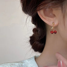 Load image into Gallery viewer, Red Cherry Earrings Are Minimalist Simple Creative Women Personality Stainless Steel Earrings Charm Jewelry Accessories