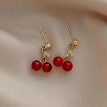 Load image into Gallery viewer, Red Cherry Earrings Are Minimalist Simple Creative Women Personality Stainless Steel Earrings Charm Jewelry Accessories