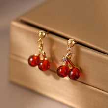 Load image into Gallery viewer, Red Cherry Earrings Are Minimalist Simple Creative Women Personality Stainless Steel Earrings Charm Jewelry Accessories
