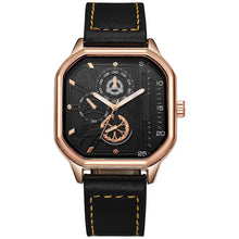 Load image into Gallery viewer, Men's Fashion Square Leather Watch Black Tech Student British Style Quartz WristWatch Luxury Jewelry Male Accessories