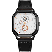 Load image into Gallery viewer, Men's Fashion Square Leather Watch Black Tech Student British Style Quartz WristWatch Luxury Jewelry Male Accessories