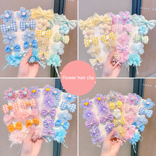Load image into Gallery viewer, 10pcs/set Cute Children Hair Clips Fabric Bowknot Flower Hairpin Bangs Hair Clips Fashionable Hair Accessories Headwear