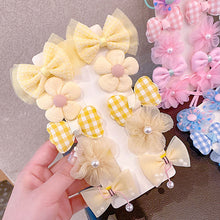 Load image into Gallery viewer, 10pcs/set Cute Children Hair Clips Fabric Bowknot Flower Hairpin Bangs Hair Clips Fashionable Hair Accessories Headwear