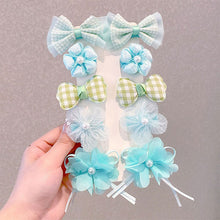 Load image into Gallery viewer, 10pcs/set Cute Children Hair Clips Fabric Bowknot Flower Hairpin Bangs Hair Clips Fashionable Hair Accessories Headwear