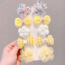 Load image into Gallery viewer, 10pcs/set Cute Children Hair Clips Fabric Bowknot Flower Hairpin Bangs Hair Clips Fashionable Hair Accessories Headwear