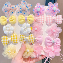 Load image into Gallery viewer, 10pcs/set Cute Children Hair Clips Fabric Bowknot Flower Hairpin Bangs Hair Clips Fashionable Hair Accessories Headwear