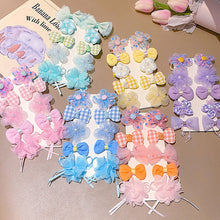 Load image into Gallery viewer, 10pcs/set Cute Children Hair Clips Fabric Bowknot Flower Hairpin Bangs Hair Clips Fashionable Hair Accessories Headwear
