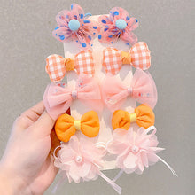 Load image into Gallery viewer, 10pcs/set Cute Children Hair Clips Fabric Bowknot Flower Hairpin Bangs Hair Clips Fashionable Hair Accessories Headwear