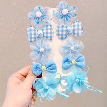 Load image into Gallery viewer, 10pcs/set Cute Children Hair Clips Fabric Bowknot Flower Hairpin Bangs Hair Clips Fashionable Hair Accessories Headwear