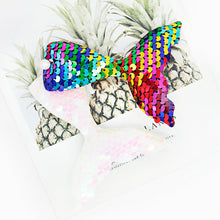 Load image into Gallery viewer, Girls' Sequin Hairpin Beauty Fishtail Style Dazzling Reversible Gradient Sequin Pearl Duckbill Clip Children's Hair Accessories