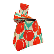 Load image into Gallery viewer, Colorful Tulip Flower Knitted Bag Handbag Large Capacity Portable Handbag Casual Daily Knitted Handbag