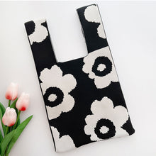 Load image into Gallery viewer, Knitted Colorful Flower Handbag Portable Large Capacity Knitted Woven Bag Casual Shoulder Bag Handbag