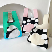 Load image into Gallery viewer, Cartoon Cute Panda Flower Knitted Shoulder Bag Handbag Casual Versatile Portable Wrist Bag Handbag for Women