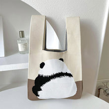 Load image into Gallery viewer, Cartoon Cute Panda Flower Knitted Shoulder Bag Handbag Casual Versatile Portable Wrist Bag Handbag for Women