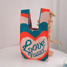 Load image into Gallery viewer, Colorful Love Letter Handbag Portable Knitted Woven Bag Shoulder Bag Women Fashion Casual Knitted Handbag