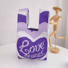 Load image into Gallery viewer, Colorful Love Letter Handbag Portable Knitted Woven Bag Shoulder Bag Women Fashion Casual Knitted Handbag