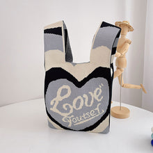 Load image into Gallery viewer, Colorful Love Letter Handbag Portable Knitted Woven Bag Shoulder Bag Women Fashion Casual Knitted Handbag