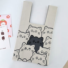 Load image into Gallery viewer, Cute Cat Head Knitted Handbag Soft Portable Shoulder Bag Knitted Bag Versatile Casual Large Capacity Knitted Handbag