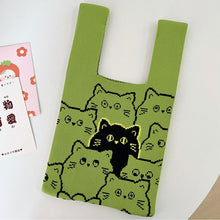 Load image into Gallery viewer, Cute Cat Head Knitted Handbag Soft Portable Shoulder Bag Knitted Bag Versatile Casual Large Capacity Knitted Handbag