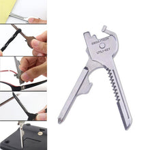 Load image into Gallery viewer, 1PC EDC Outdoor 6-In-1 Multi-Function Keychain Stainless Steel Mini Folding Knife Screwdriver Bottle Opener Outdoor Portable Tool