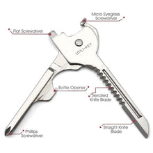 Load image into Gallery viewer, 1PC EDC Outdoor 6-In-1 Multi-Function Keychain Stainless Steel Mini Folding Knife Screwdriver Bottle Opener Outdoor Portable Tool