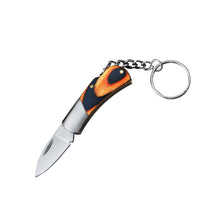 Load image into Gallery viewer, Raw Wood Handle Stainless Steel Knife Keychain Outdoor Portable Folding Fruit Knife Edc Emergency Pocket Mini Hanging Cutter