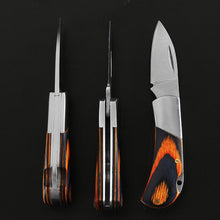 Load image into Gallery viewer, Raw Wood Handle Stainless Steel Knife Keychain Outdoor Portable Folding Fruit Knife Edc Emergency Pocket Mini Hanging Cutter