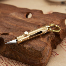 Load image into Gallery viewer, Multi-Functional Mini Brass Knife Pendant Spare Bottle Opener Broken Window Cone Car Key Chain Outdoor Camping Tool