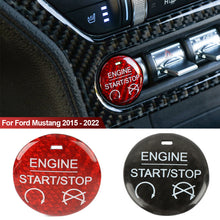 Load image into Gallery viewer, Carbon Fiber Car Engine Start Stop Button Sticker Cover For Ford Mustang 2015 - 2022