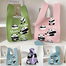 Load image into Gallery viewer, Pink Cute Panda Knitted Shoulder Bag Handbag Casual Fashion Trend Women's Commuter Bag Wrist Bag