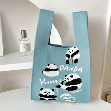 Load image into Gallery viewer, Pink Cute Panda Knitted Shoulder Bag Handbag Casual Fashion Trend Women's Commuter Bag Wrist Bag