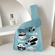 Load image into Gallery viewer, Pink Cute Panda Knitted Shoulder Bag Handbag Casual Fashion Trend Women's Commuter Bag Wrist Bag