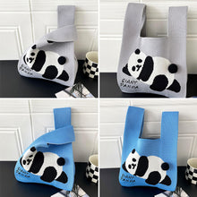 Load image into Gallery viewer, Vest Trendy Knit Cute Giant Panda One Shoulder Handbag Large Capacity Commuting Bag Female Bag with Hairball