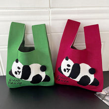 Load image into Gallery viewer, Vest Trendy Knit Cute Giant Panda One Shoulder Handbag Large Capacity Commuting Bag Female Bag with Hairball
