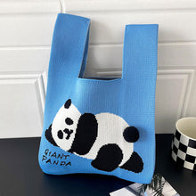 Load image into Gallery viewer, Vest Trendy Knit Cute Giant Panda One Shoulder Handbag Large Capacity Commuting Bag Female Bag with Hairball