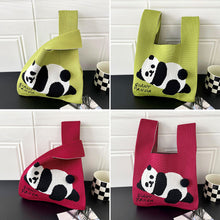 Load image into Gallery viewer, Vest Trendy Knit Cute Giant Panda One Shoulder Handbag Large Capacity Commuting Bag Female Bag with Hairball