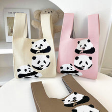 Load image into Gallery viewer, Cute Panda Knitted Bag Woolen Bag Fashion Simple Knitted Bag Shoulder Bag Casual Minimal Commuting Handbag