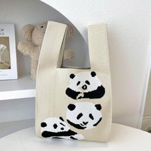 Load image into Gallery viewer, Cute Panda Knitted Bag Woolen Bag Fashion Simple Knitted Bag Shoulder Bag Casual Minimal Commuting Handbag